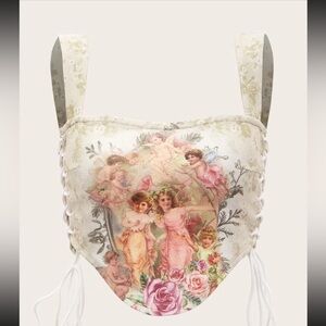 Graphic angel crop top